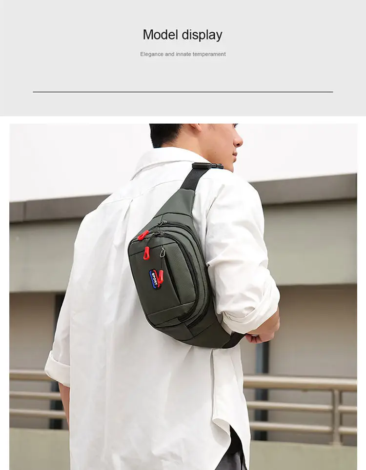 Men's Waterproof Crossbody Sports Bag Black — feature 11