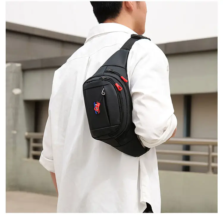 Men's Waterproof Crossbody Sports Bag Black — feature 18