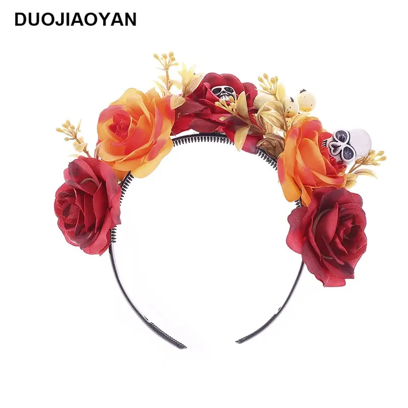 Blue White Rose Headband for Cosplay Party & Halloween - Image 10