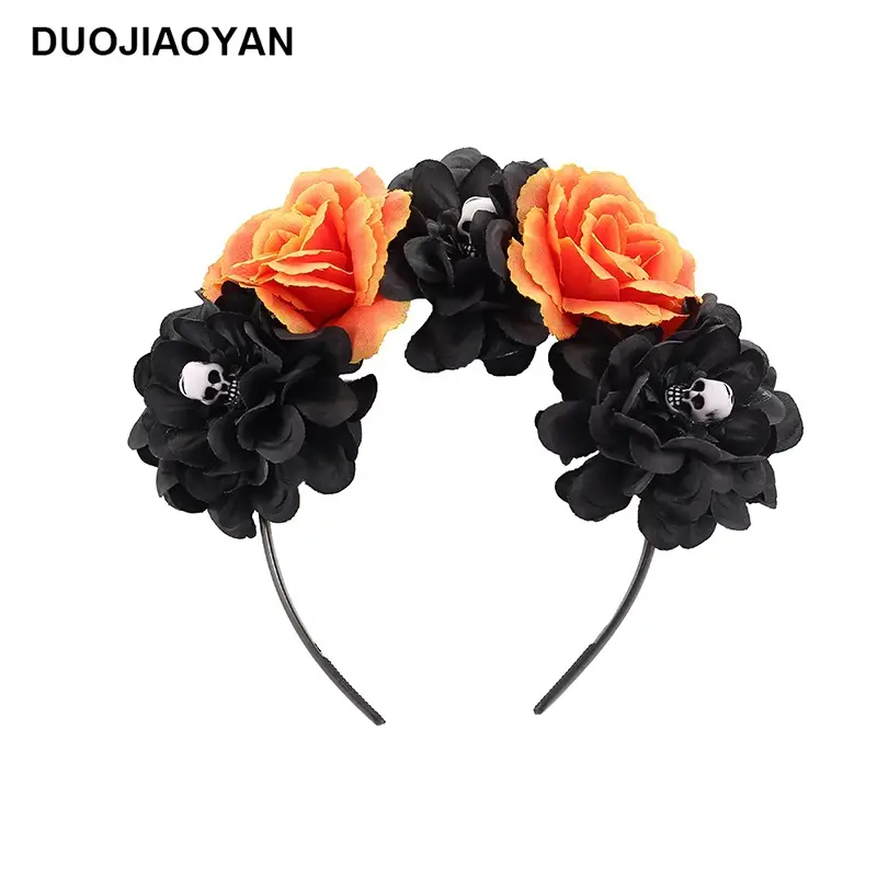 Blue White Rose Headband for Cosplay Party & Halloween - Image 11