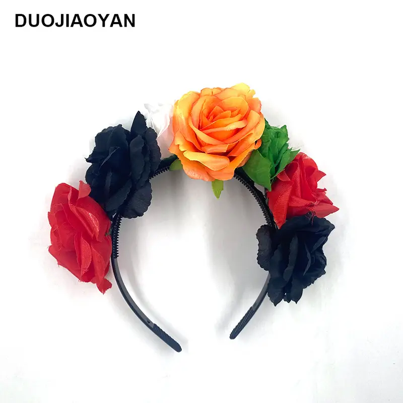 Blue White Rose Headband for Cosplay Party & Halloween - Image 12