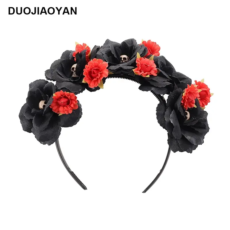 Blue White Rose Headband for Cosplay Party & Halloween - Image 13