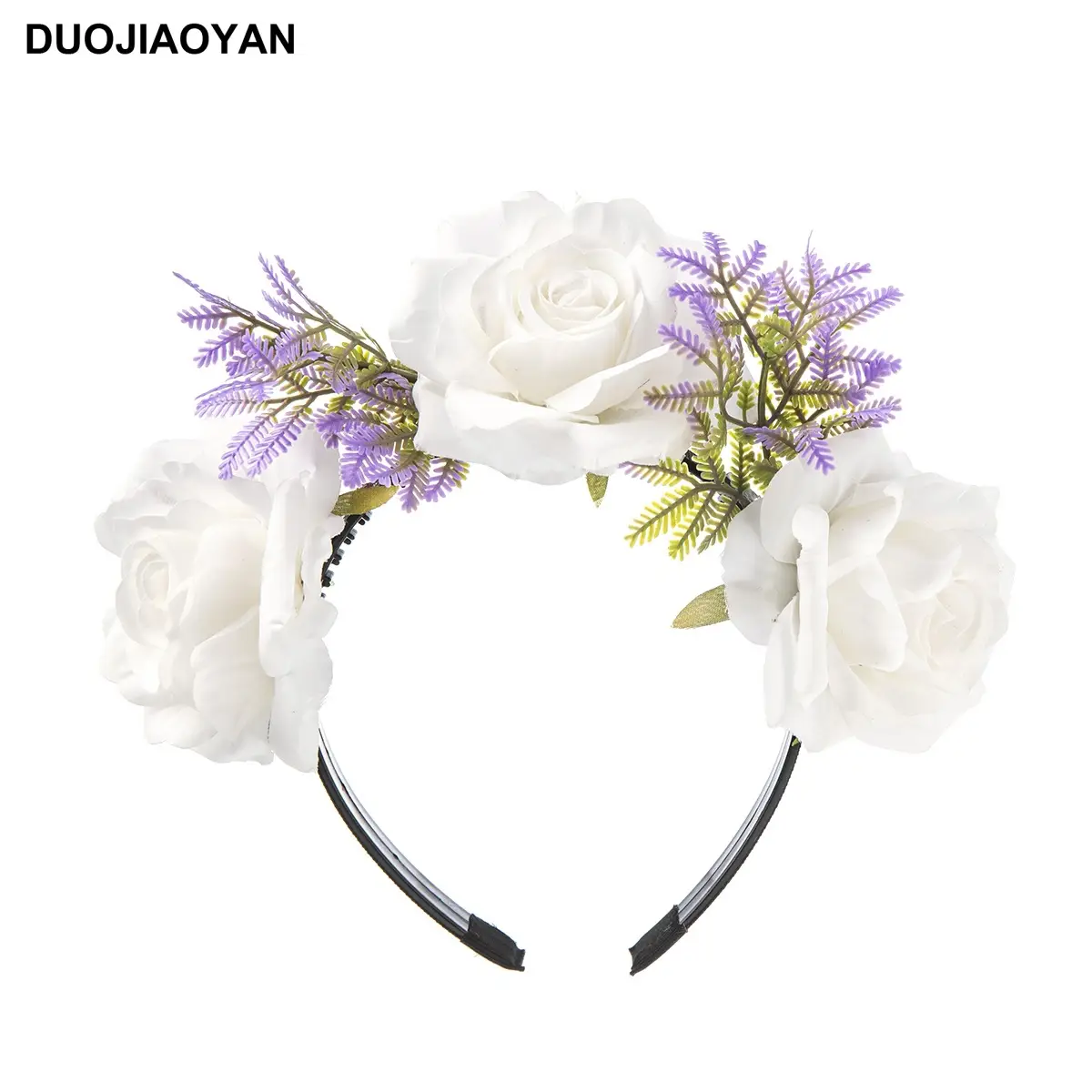 Blue White Rose Headband for Cosplay Party & Halloween - Image 18