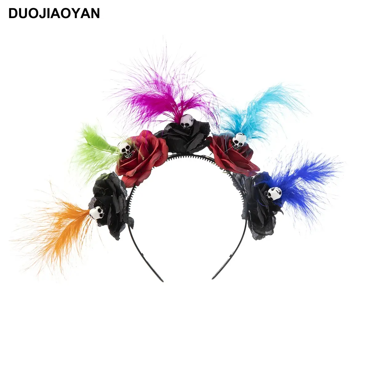 Blue White Rose Headband for Cosplay Party & Halloween - Image 23