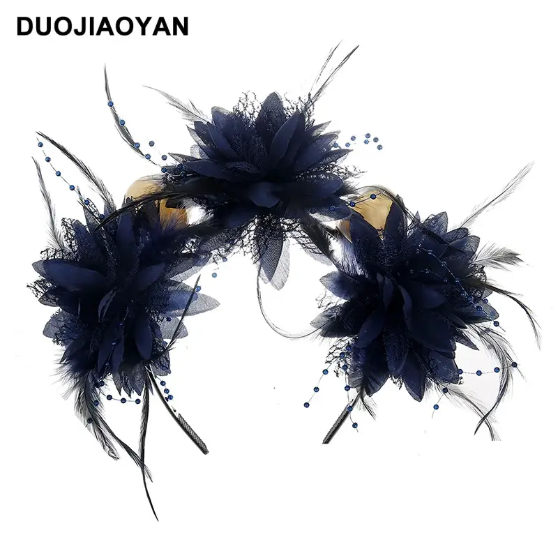 Blue White Rose Headband for Cosplay Party & Halloween - Image 26