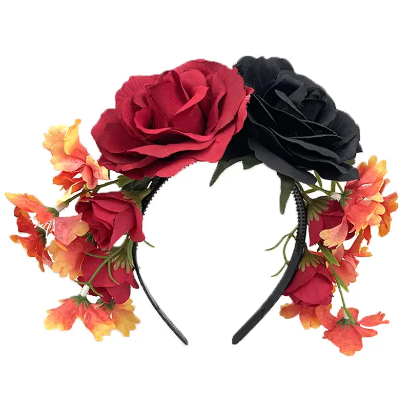 Blue White Rose Headband for Cosplay Party & Halloween - Image 30
