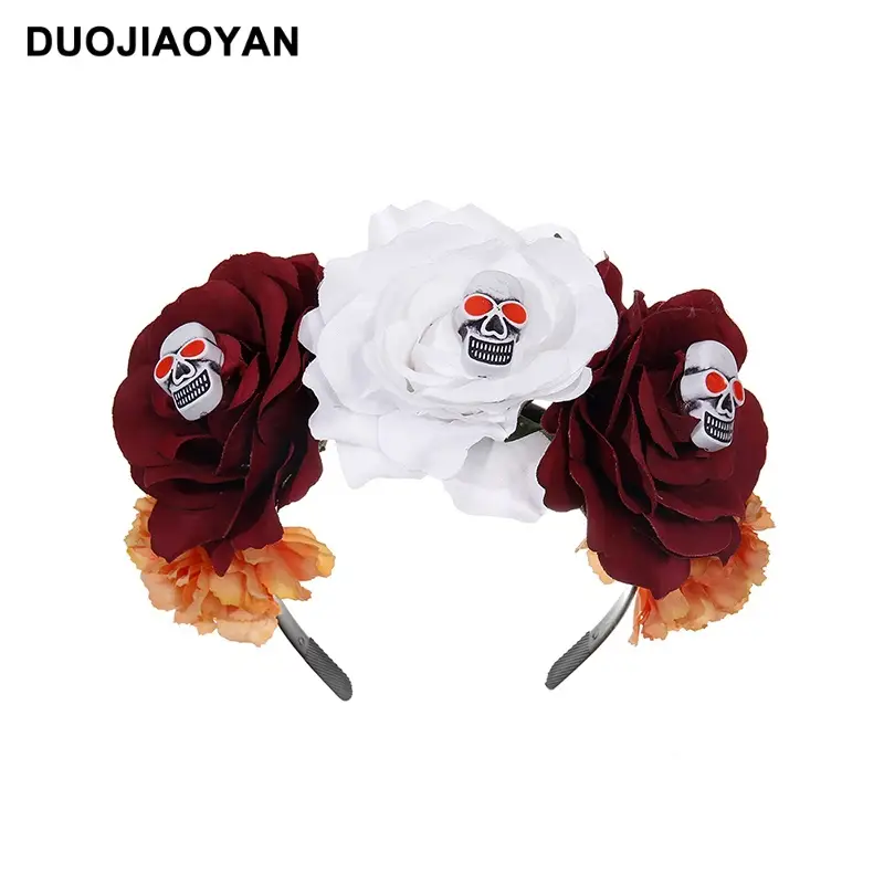 Blue White Rose Headband for Cosplay Party & Halloween - Image 32
