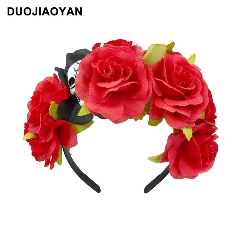 Blue White Rose Headband for Cosplay Party & Halloween - Image 33