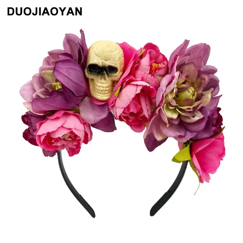 Blue White Rose Headband for Cosplay Party & Halloween - Image 34
