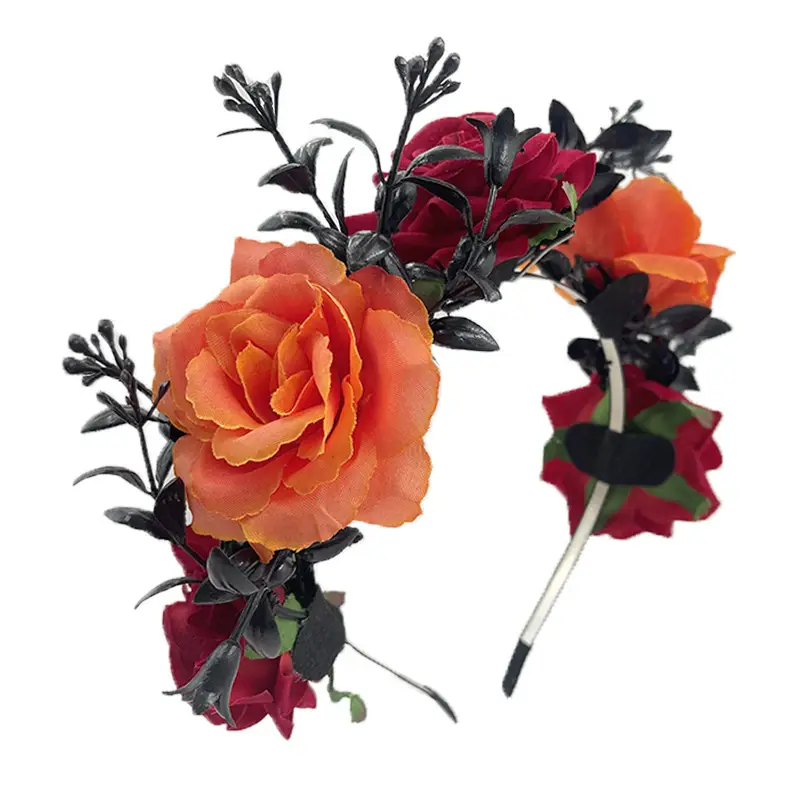 Blue White Rose Headband for Cosplay Party & Halloween - Image 46