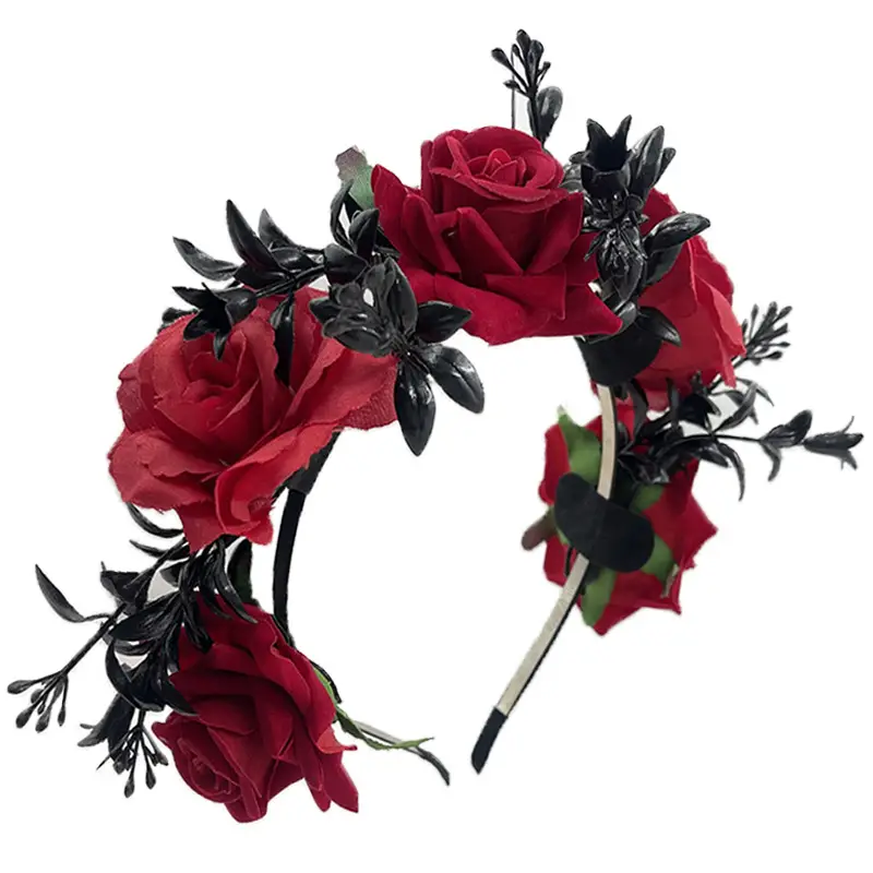 Blue White Rose Headband for Cosplay Party & Halloween - Image 47