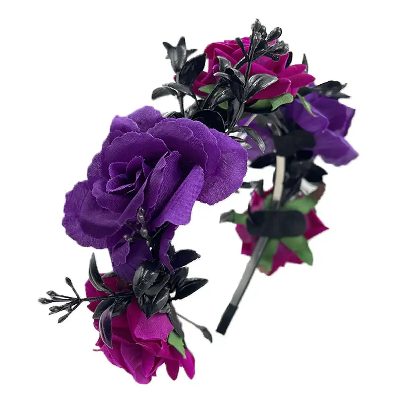 Blue White Rose Headband for Cosplay Party & Halloween - Image 50