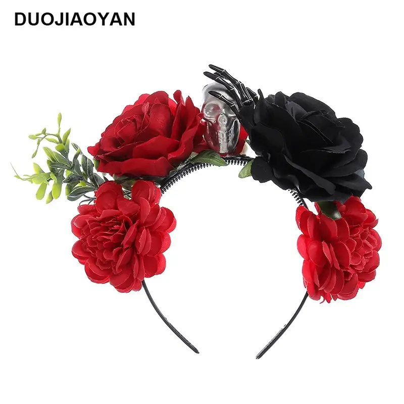 Blue White Rose Headband for Cosplay Party & Halloween - Image 53
