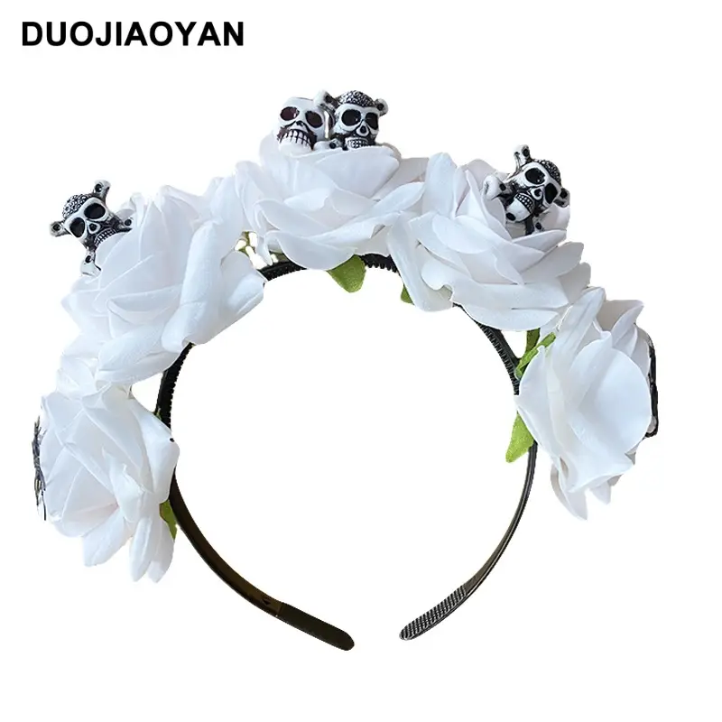 Blue White Rose Headband for Cosplay Party & Halloween - Image 8