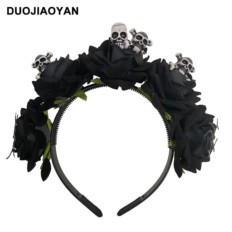 Blue White Rose Headband for Cosplay Party & Halloween - Image 9