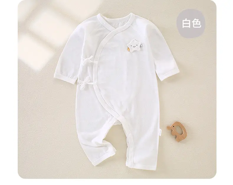 Baby Modal Summer Jumpsuit White Elastic Newborn — feature 14
