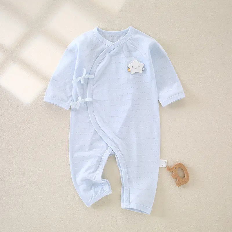 Baby Modal Summer Jumpsuit White Elastic Newborn - Image 3