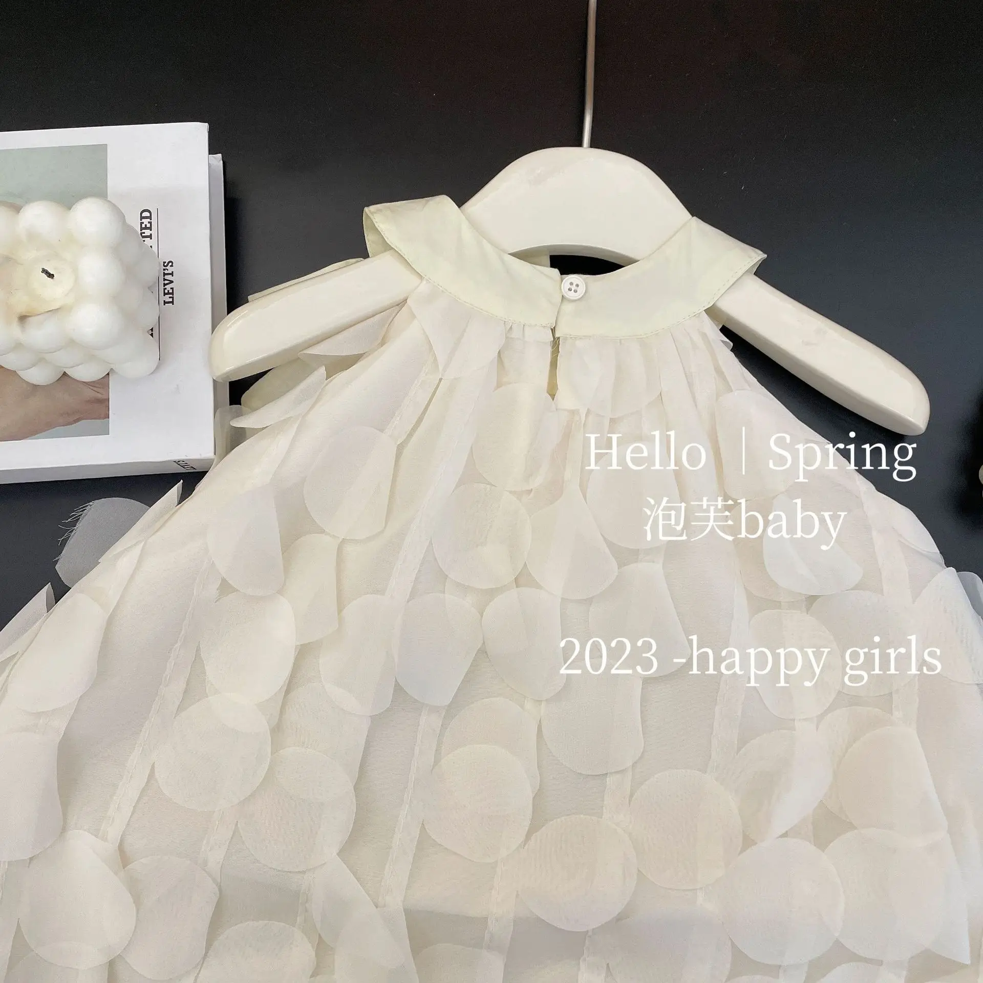 Girls' Dress 2023 Summer Princess Style White Ruffled — feature 13