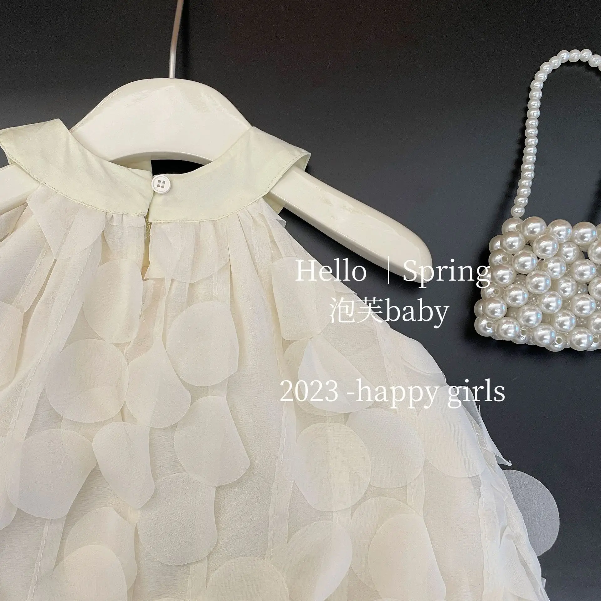 Girls' Dress 2023 Summer Princess Style White Ruffled — feature 14