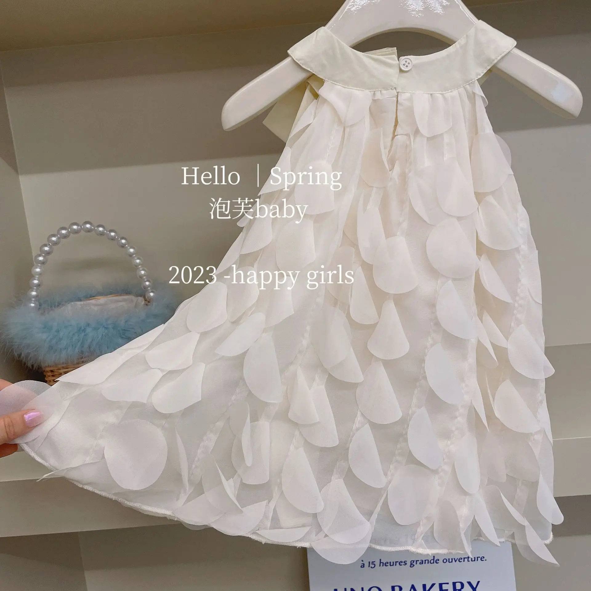 Girls' Dress 2023 Summer Princess Style White Ruffled — feature 7