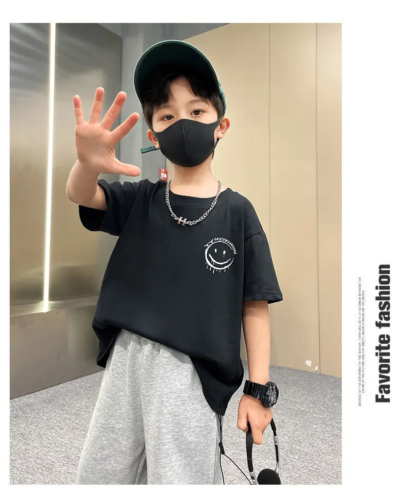 Boys Purple T-Shirt Summer New Style Loose Fit — feature 12