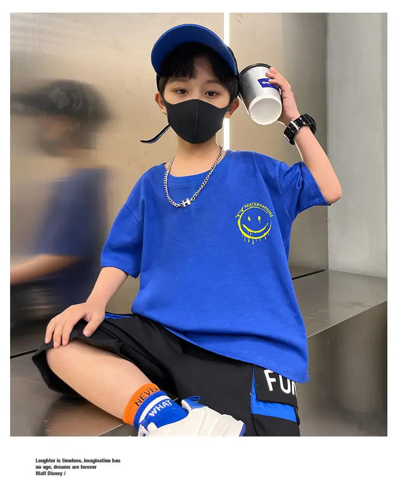 Boys Purple T-Shirt Summer New Style Loose Fit — feature 14