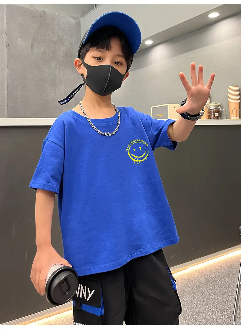Boys Purple T-Shirt Summer New Style Loose Fit — feature 15