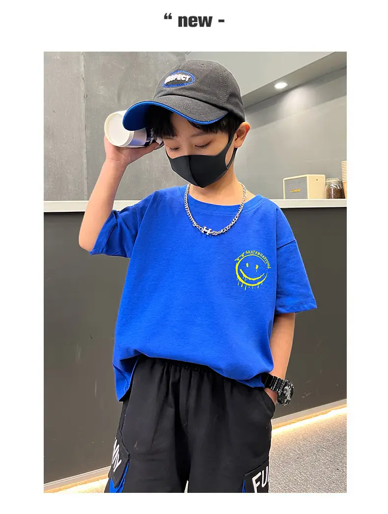 Boys Purple T-Shirt Summer New Style Loose Fit — feature 16