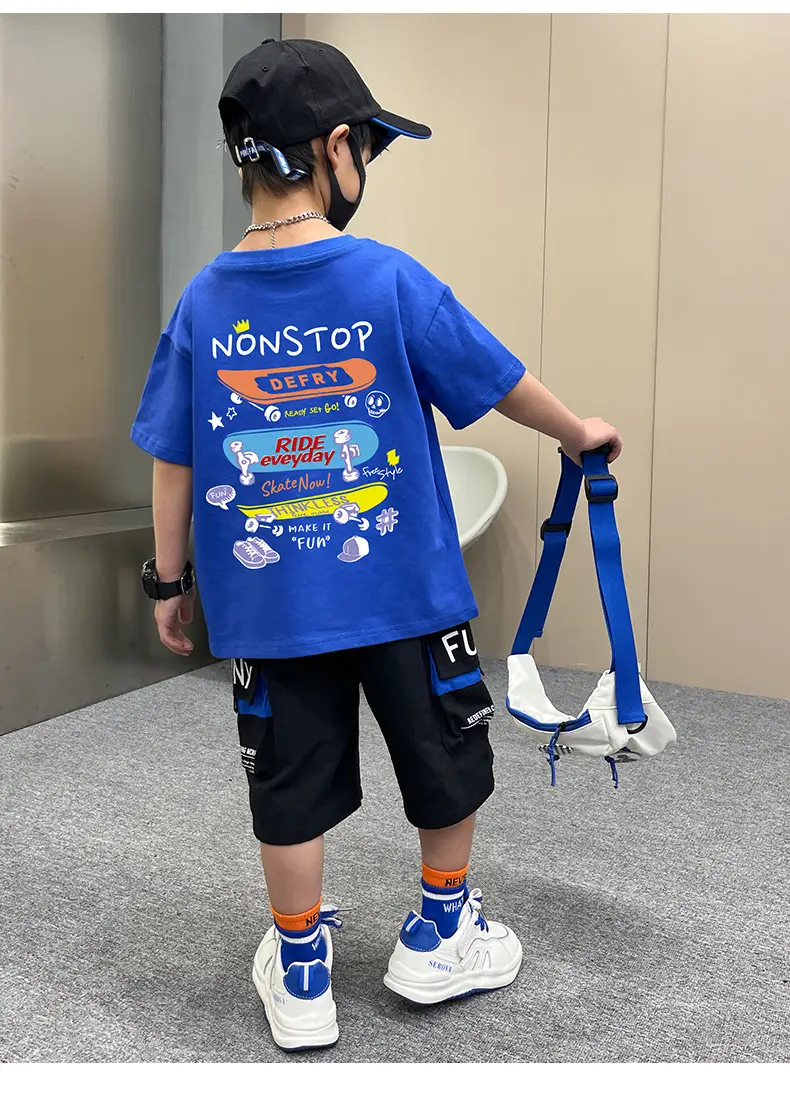 Boys Purple T-Shirt Summer New Style Loose Fit — feature 17