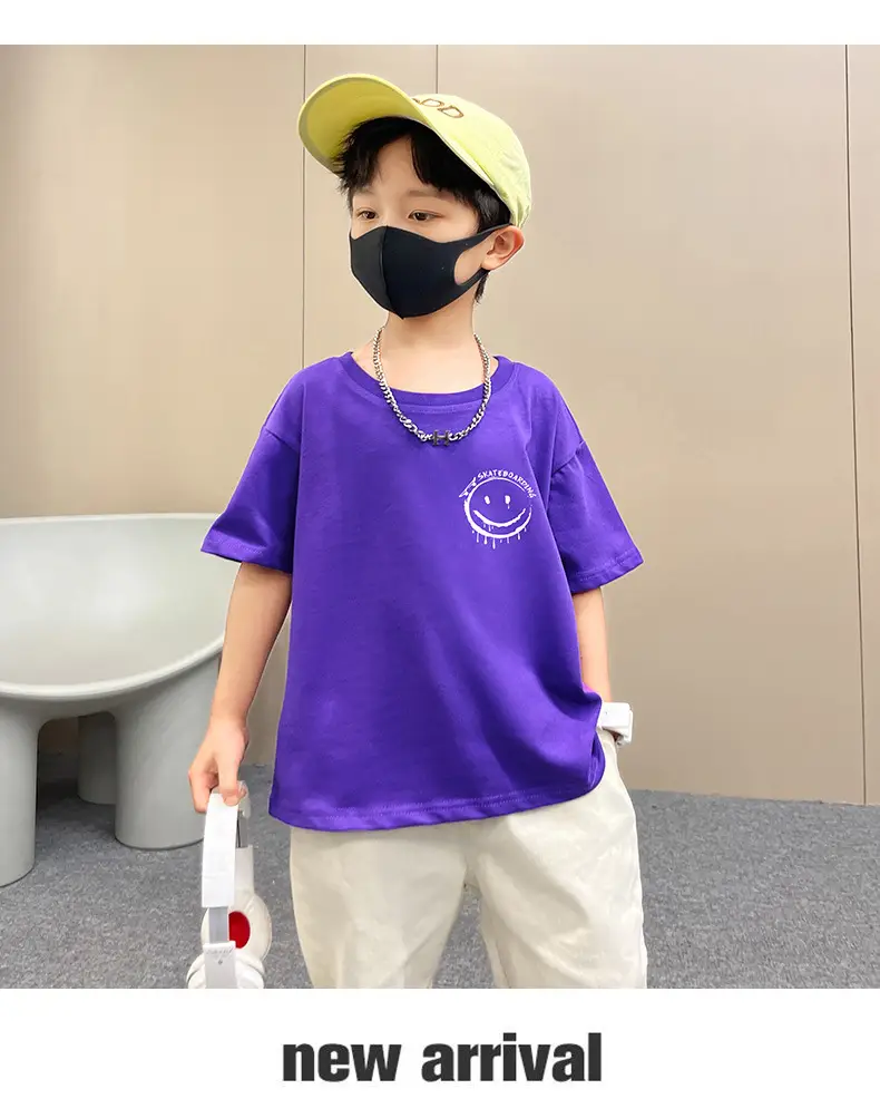 Boys Purple T-Shirt Summer New Style Loose Fit — feature 19