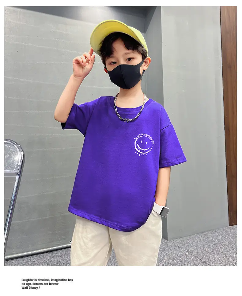 Boys Purple T-Shirt Summer New Style Loose Fit — feature 20