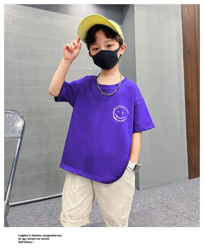 Boys Purple T-Shirt Summer New Style Loose Fit — feature 23