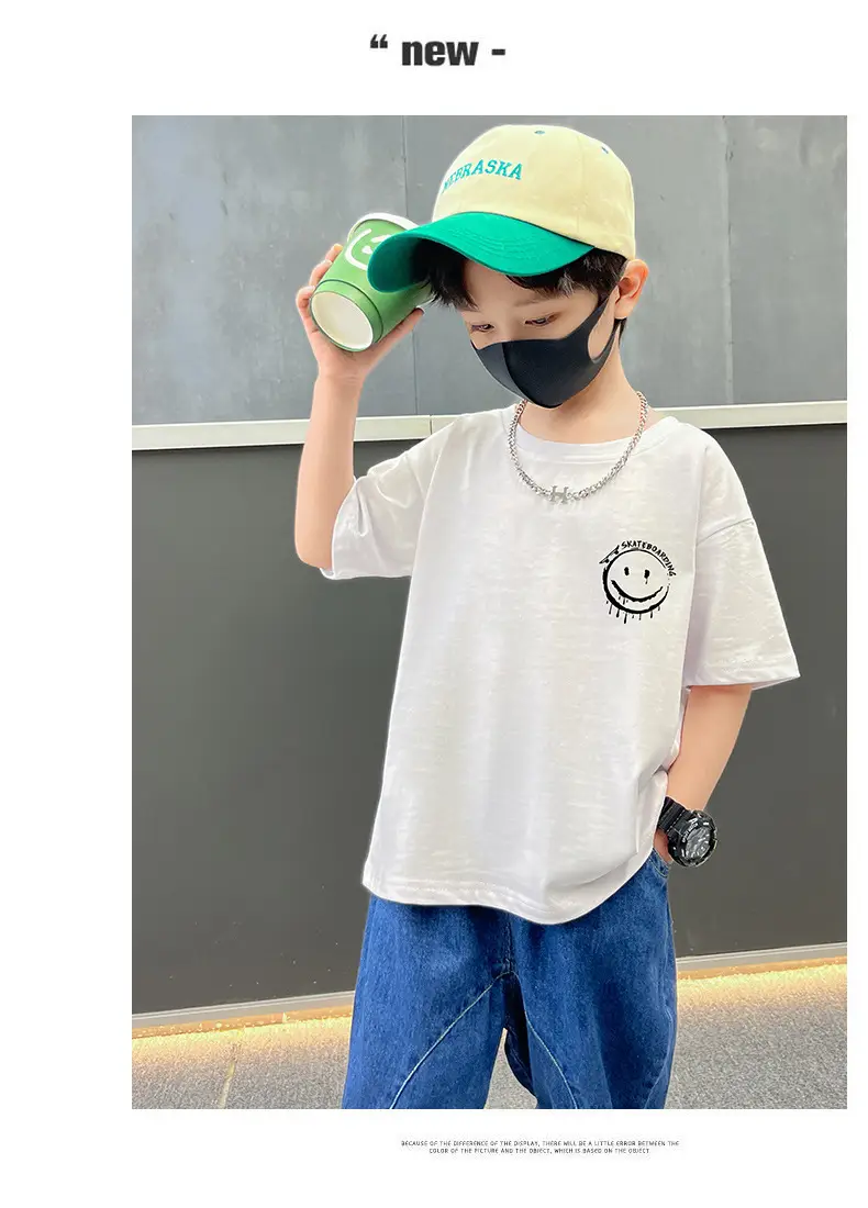 Boys Purple T-Shirt Summer New Style Loose Fit — feature 4