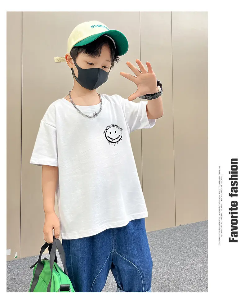 Boys Purple T-Shirt Summer New Style Loose Fit — feature 5
