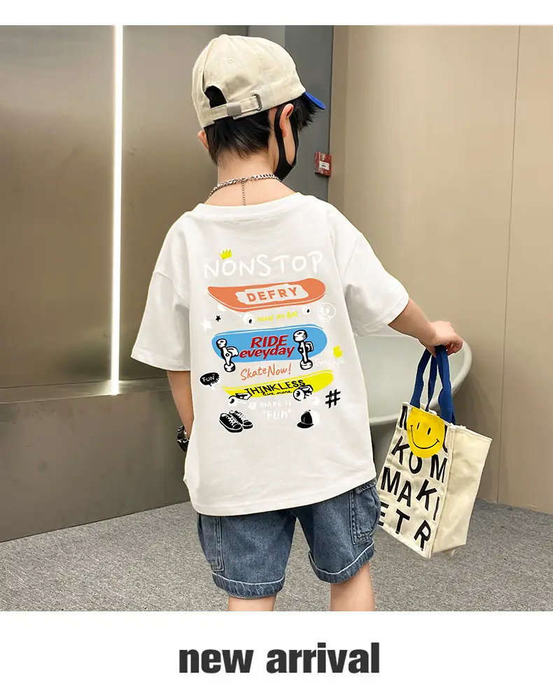 Boys Purple T-Shirt Summer New Style Loose Fit — feature 6