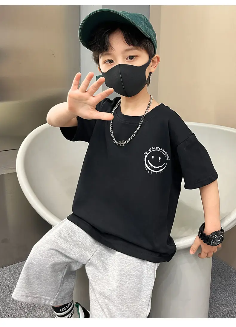 Boys Purple T-Shirt Summer New Style Loose Fit — feature 8