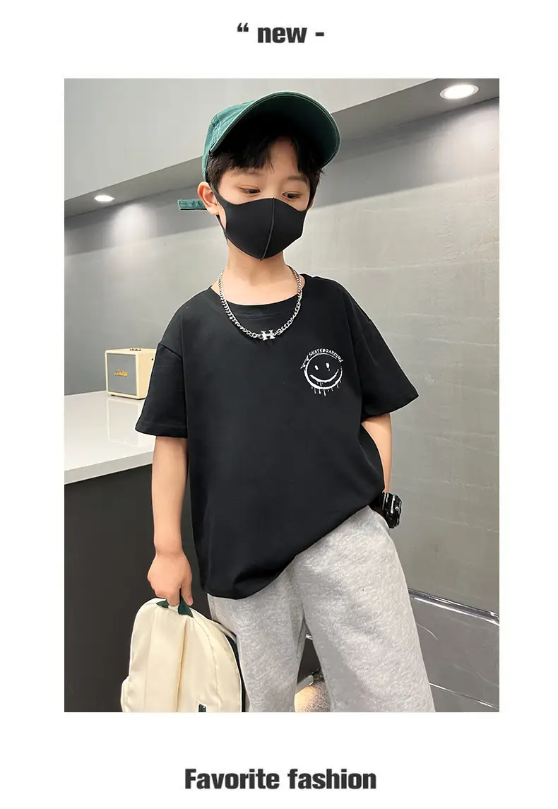 Boys Purple T-Shirt Summer New Style Loose Fit — feature 9