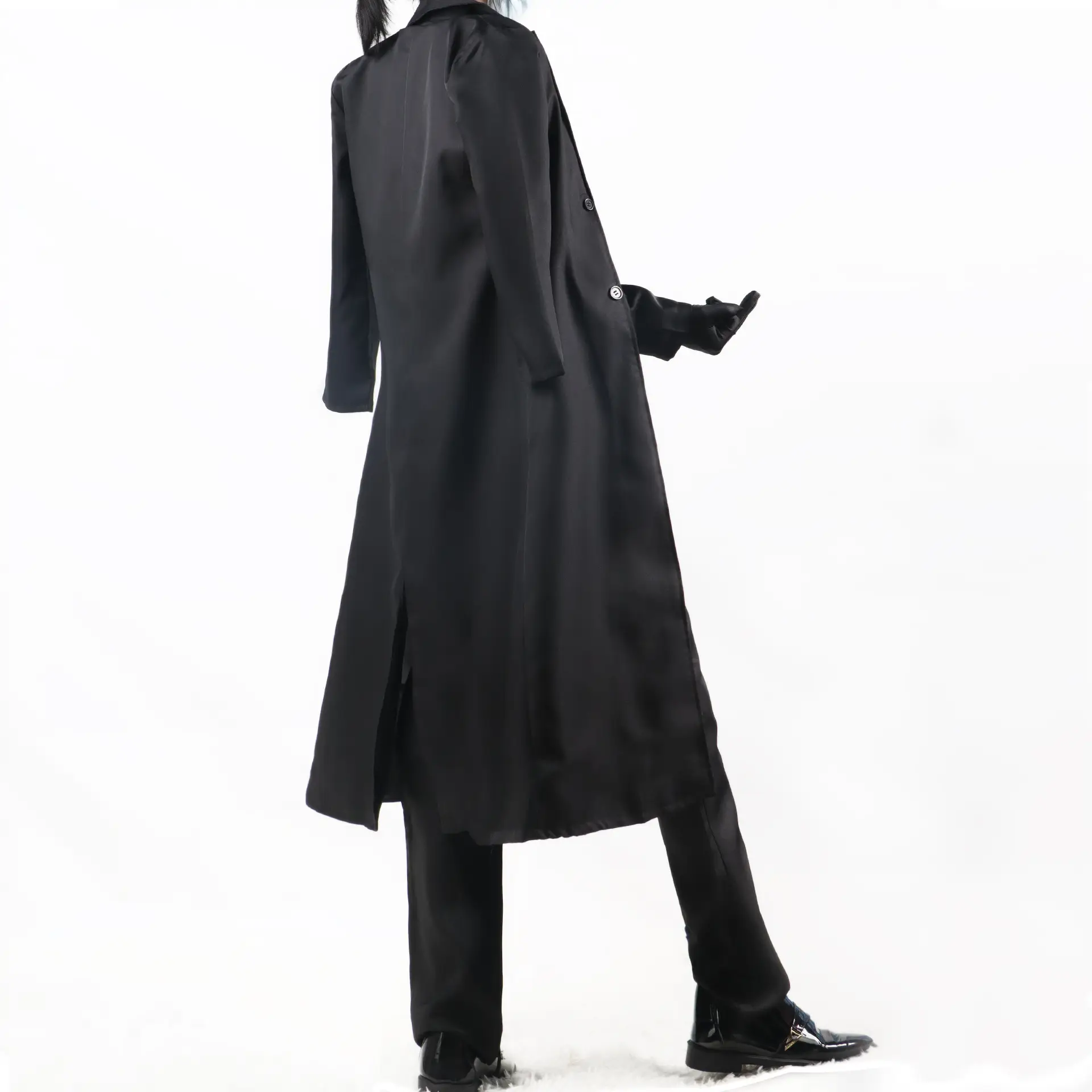 Black Long Coat Cosplay Set for Women