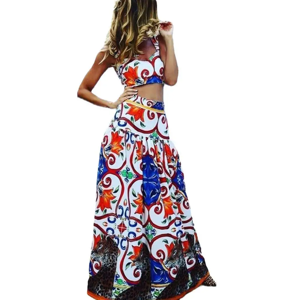 2025 Printed Floral Dress Suit for Women Beach Wear — feature 12