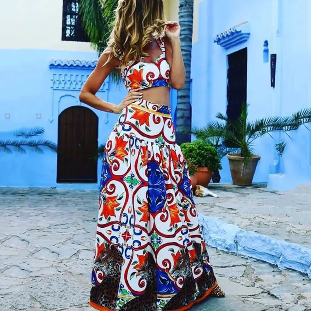 2025 Printed Floral Dress Suit for Women Beach Wear — feature 6