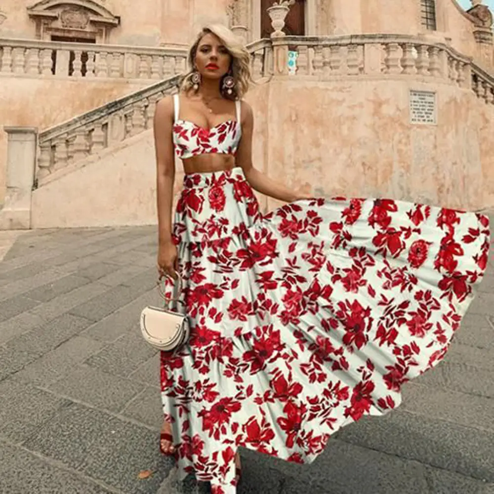 2025 Printed Floral Dress Suit for Women Beach Wear — feature 8
