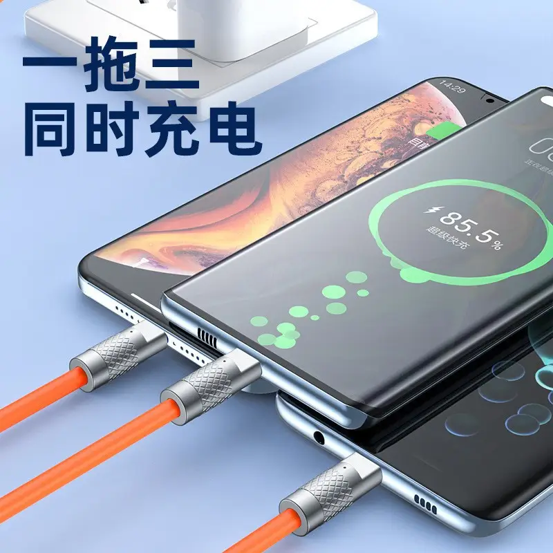 Zinc Alloy Mobile Data Cable One to Three Ports - Image 3