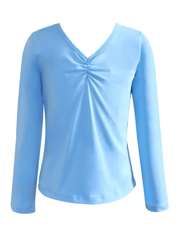 Girls Blue V-Neck Dance Pants Summer Boxers