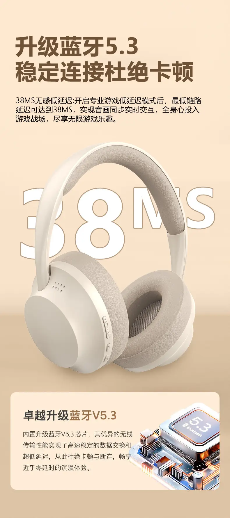 Pink Over-Ear Bluetooth Headset for Sports — feature 8