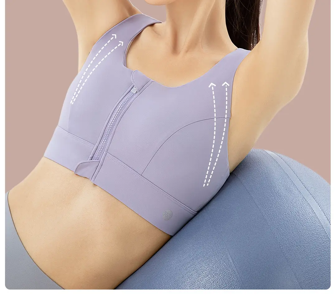 361 Sports Bra Shock-Proof High-Strength Front Zipper Large Size Yoga Bra Fitness All-In-One Sports Vest for Women — feature 10