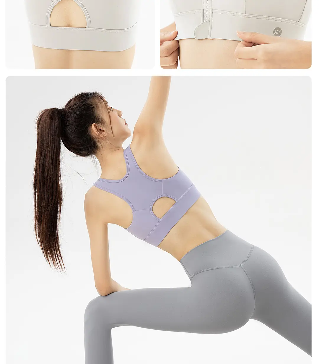 361 Sports Bra Shock-Proof High-Strength Front Zipper Large Size Yoga Bra Fitness All-In-One Sports Vest for Women — feature 28