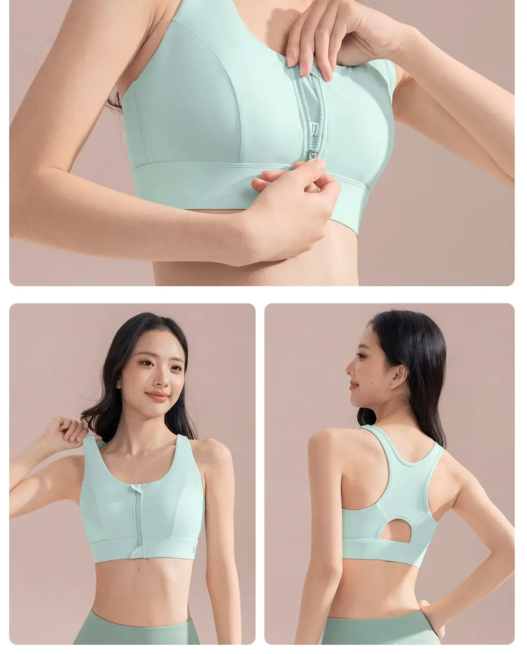 361 Sports Bra Shock-Proof High-Strength Front Zipper Large Size Yoga Bra Fitness All-In-One Sports Vest for Women — feature 31