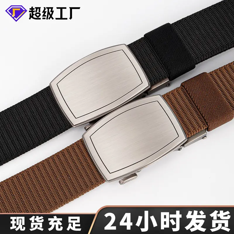 Men's Black Canvas Belt with Silver Buckle - Image 11