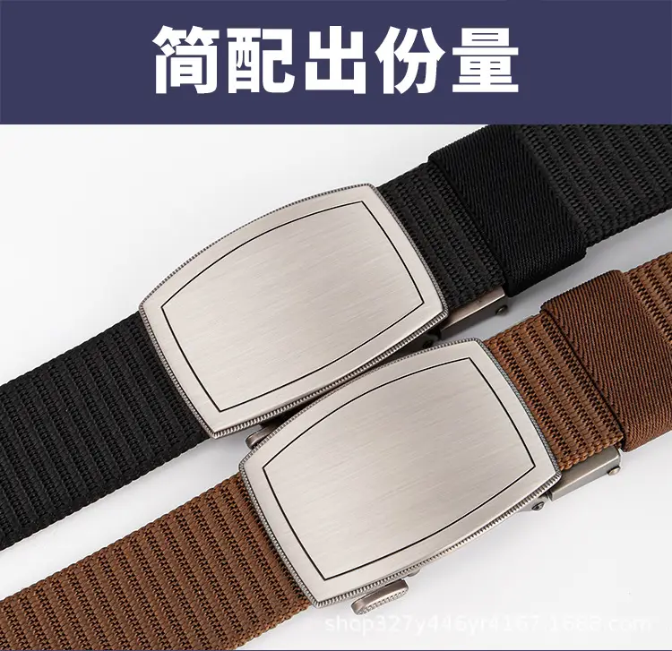 Men's Black Canvas Belt with Silver Buckle β feature 10