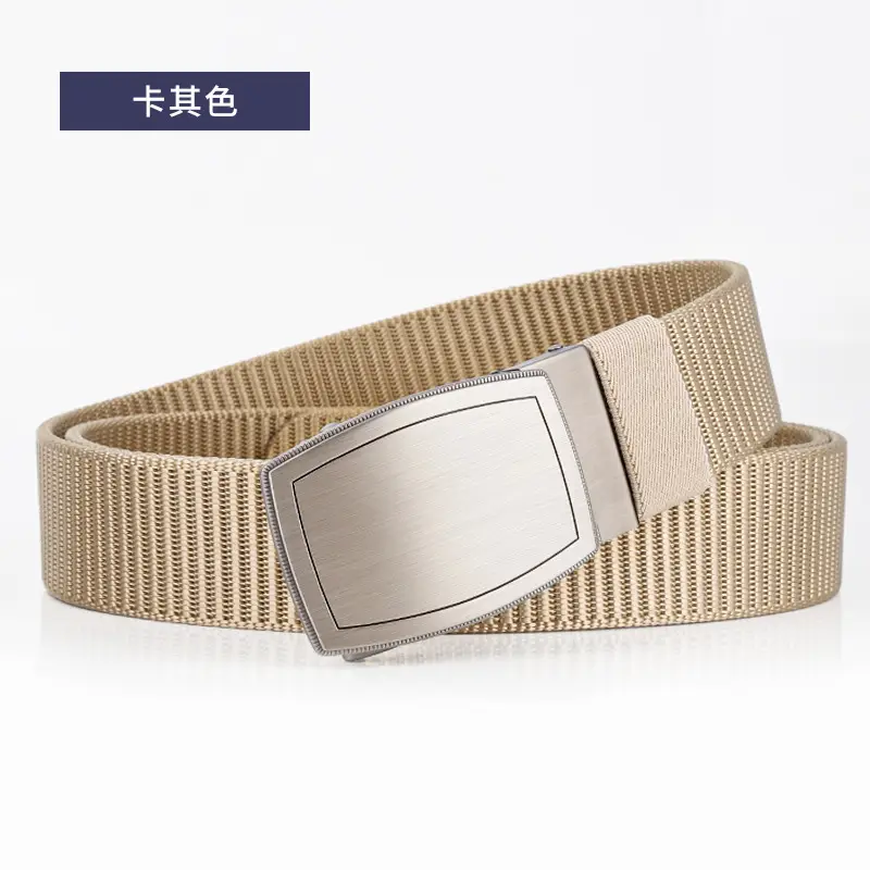 Men's Black Canvas Belt with Silver Buckle - Image 2
